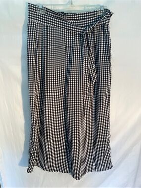 Zara Women’s Black & White Gingham Wrap Skirt